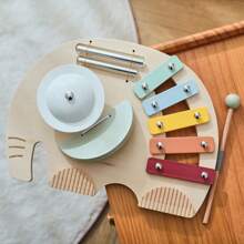 Wooden Elephant Knock Piano Toy, Infant Music Enlightenment Toy, Colorful Elephant Shape Piano, Striking Emits Different Sounds To Attract Baby's Attention, Parent-Child Interaction