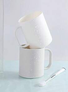 1pc Simple Household Toothbrush Cup, Rinse Cup, Wash Cup, Plastic Toothbrush & Wash Cup Home Bathroom Decor Summer - Multicolor - View 5