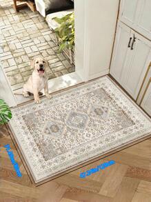 卧室地毯：不掉毛波西米亚风地毯，复古，可机洗，防滑硅胶背衬，适合家庭办公室和其他人流量大的区域，米色棕褐色，6.5'*9.8' - 棕色 - 查看 12