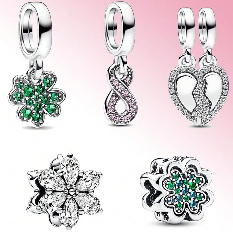 1 Snowflake Series Silver Plating Is Suitable For Pan Family Bracelets, Necklaces, DIY Jewelry, Birthday Gifts, Anniversary Gifts - Multicolor - View 1