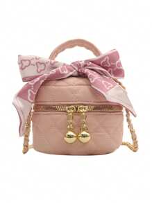 1 件新款女孩迷你菱形丝巾手提包采用 PU 材料制成，双拉链开合，可爱精致，时尚百搭，日常通勤、外出和旅行的必备单品 - A - 查看 10