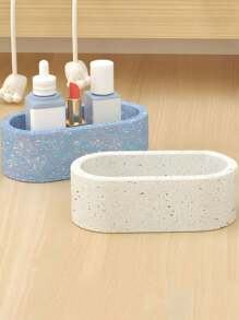 1pc Oval Silicone Mold, DIY Oval Terrazzo, Plaster, Cement, Clay Tray Resin Casting Mold, Used For Jewelry, Ring Storage Mold