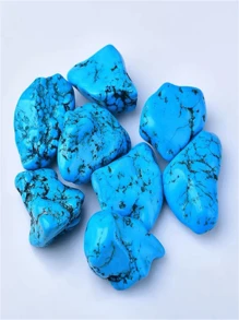 1pc Optimized Artificial Turquoise Chunk Blue Turquoise Rough Stone Decor, DIY Accessories For Home, Fish Tank, Flower Pot - Synthetic Blue Turquoise 3-5CM - View 3