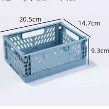 2pcs Mini Foldable Storage Basket, Collapsible PP Organizer Box For Kitchen, Bathroom, Office, Stationery, Notebook, Cosmetics Desk, Available In Multiple Colors, Desktop Organization Tool, Shelf Basket
