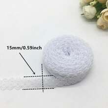 1pc 10yards 5/8" (15mm) Lace Ribbon Bilateral Handicrafts Embroidered Net Lace Trim Fabric Ribbon DIY Sewing Skirt Accessories