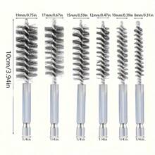 6pcs Stainless Steel Brush Set, Multi-Size Wire Brushes For Deburring, Rust Removal, Hole Cleaning, Polishing And Grinding, Metal Tool Accessories Suitable For Power Tools, No Battery Required