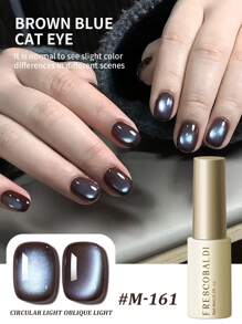 FRESCOBALDI 1 件装 6 毫升棕蓝猫眼指甲油凝胶持久美甲沙龙光疗凝胶适合春夏季 - 巧克力棕 - 查看 2