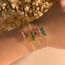 1 pièce Bracelet minimaliste de style Ins en acier inoxydable de haute qualité pour femmes, plaqué or 18 carats, convient pour les sorties, les fêtes et le travail