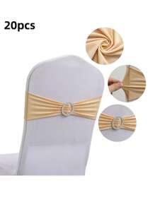 4pcs/10pcs/20pcs/50pcs Quality Elastic Chair Sash Bowknot , Made Of Spandex, Universal Elastic Chair Bands With Sliders For Holiday, Wedding, Party Decoration