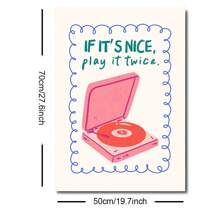 1pc Unframed If It's Nice Play It Y2K Wall Art Poster Canvas Print Music Vinyl Record Player Minimalist Aesthetics Dopamine Decor Funky Painting For Girls Room,Apartment,Bedroom,Living Room,Modern Home Decoration - Multicolor - View 9
