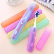 1pc/2pcs/5pcsPortable Travel Toothbrush Holder, Breathable Toothbrush Storage Box, Random Color, - Multicolor - View 3