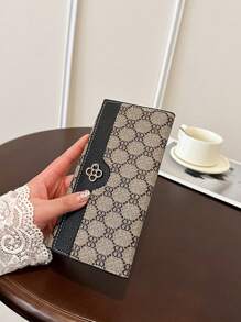 1pc Women's Fashion Floral Print Color Block Design Retro Tri-Fold Zipper Long Wallet Clutch Purse With Anti-Theft Credit Card Holder Gift Idea Portable For Women Wallet Mini Wallet Purse Wallet Wallet