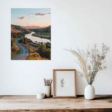 Canvas Print Wall Painting Sunset Forest Scenery Nature Wilderness Photography Realistic Mountain Scenery Color Green Super Suitable For Living Room, Bedroom, Office