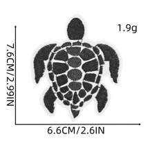 Bunter gestickter Schildkröten Aufnäher, Schildkröten Bekleidungszubehör Schmuck, niedlicher Stickerei Aufnäher