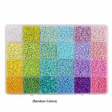 5200pcs 3mm Glass Seed Jewelry Making Kit For DIY Handicrafts And Bracelet, Necklace, Earrings, Ring Jewelry Making, Beading Set Box For Beginners (Random Colors)