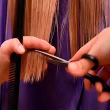 Tijera Para Cortar Cabello Recta Corte Profesional Estilista - Negro - Ver 7
