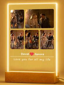 Customized Photo Acrylic Backlit Night Light, Personalized Gift For Family/Friend/Girlfriend/Boyfriend/Mom/Dad, Home Decor, Anniversary 1pc Multi-Functional, Ornamental, Reusable Exquisite, Stylish, Cute, High-Quality, Modern Custom, Personalized, Unique Ideal Gifts, Valentine Day, Valentine Day Decor Birthday Graduation