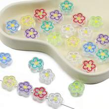 10/30/50pcs Acrylic Flower Beads For DIY Jewelry Making - Bracelet, Earring, Necklace Craft Accessories - Acrylic Flowers - View 4