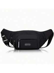 1pc Large-Capacity Men's Stylish Waterproof Waist Bag, Multi-Functional, Wear-Resistant, Multi-Compartment Waist Bag, With Adjustable Strap, Zipper Closure, Perfect For Sports, Fitness, Travel, Business And Daily Commute