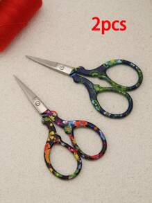 Tijeras pequeñas de acero inoxidable para cortar tela y bordar, adecuadas para cortar tela, bordar, papel y manualidades, pestañas postizas, barba, tijeras de oficina y papelería. - Multicolor - Ver 26