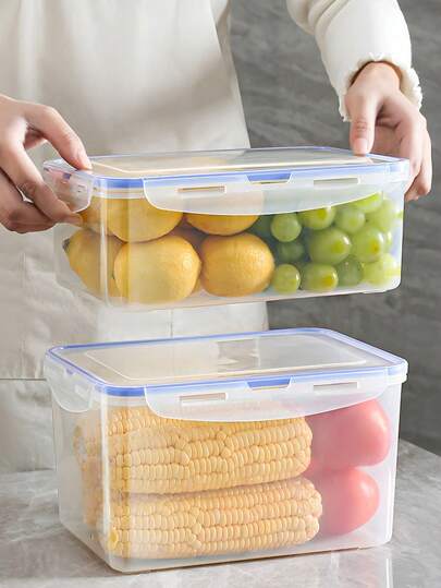 Rectangular Food Storage Container, Microwave & Refrigerator Safe, Plastic Meal Prep Box, Airtight Lunch Box For Food, Fruit & Snack