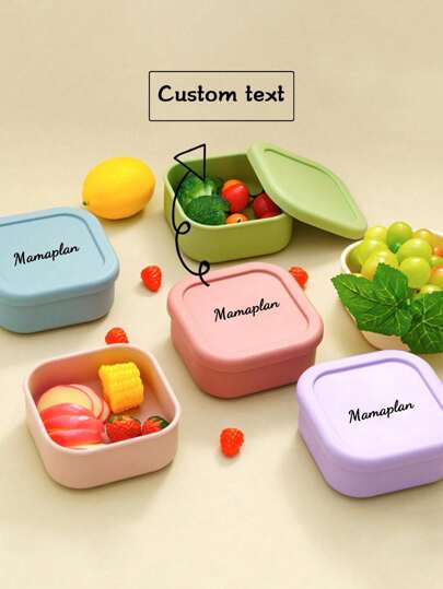 1pc Personalized Customization Name Silicone Baby Lunch Box Single Compartment Dinner Plate Portable Baby Food Storage Custom Baby Tableware Baby Shower Family Decorations Gifts Winter Eve Gifts Back To School Winter Gift Ideas Boy Girl Valentine's Day Multi-Functional, Ornamental, Letter Exquisite, Stylish, Baby Fashion, Soft Squishy, Colorful, Cute Kawaii Adorable Unique, Customized Treasurefinds, Baby Gifts, Cute Baby For Children's Day, Customized, Ideal Gifts For Him, Ideal Gifts For Her, Son, Daughter ,Travel Organizer