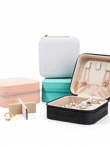 1pc Phụ kiện gấp gọn di động, Hoa tai và túi xách, 1pc Hộp đựng đồ trang sức đơn giản bằng PU, Có thể đựng đồ trang sức và những thứ khác, Thuận tiện để cất giữ và mang theo những vật dụng thiết yếu khi đi du lịch Những vật dụng thiết yếu cho kỳ nghỉ - Nhiều màu - Xem 10