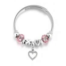 1pc Gift Box Heart Charm Bracelet - Elegant Style - Stainless Steel Won't Fade - Adjustable Size - Suitable For Daily Wear And Gift Giving - Ideal Gift For Special Someone - Fashion Women Bracelet
