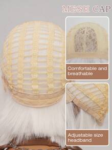 Peluca corta de 12 pulgadas con bob blanco, peluca sintética recta y corta resistente al calor con flequillo para mujeres, con aspecto suave y natural, adecuada para fiestas, cosplay, Halloween, Navidad - Blanco - Ver 10