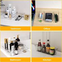 25件抽屉式整理器塑料盒办公桌抽屉冰箱托盘化妆品收纳隔层家居浴室装饰夏季化妆品收纳盒返校 - 白色 - 查看 4