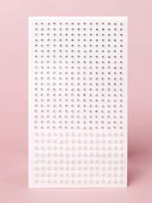 2pcs Multi-Size 3D Silver-White Rhinestone & Faux Pearl Face Decor Stickers, For Everyday, Festivals, Gifts, DIY, Music Festivals, Parties, Suitable For Hair, Eyes, Face, Body