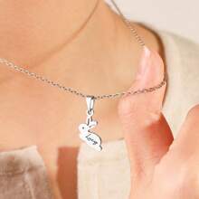 1 pieza Collar con nombre de conejo personalizado, Delicado regalo de Pascua para niños, Joyería personalizada, Regalo para ella
