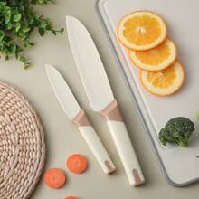 5pcs Set Coffee-Color Anti-Oxidation Non-Stick Knives With Knife Holder, Ladies' Dedicated Meat, Vegetable, Fruit And Bone Cutting Kitchen Knife Set