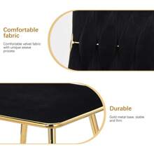 2pcs Set Luxurious Velvet Dining Chairs, Modern Dining Chairs, Bar Stools, Stable And Durable, Black Or Beige