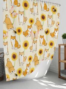 1 cái/4 cái Rèm tắm chống thấm nước đa chức năng họa tiết hoa hướng dương phong cách mùa hè có 12 móc, thảm chống trượt cho phòng tắm, thảm trải sàn hình chữ U, nắp bồn cầu tròn, bộ đồ dùng phòng tắm phù hợp với mọi tình huống - Nhiều màu - Xem 20