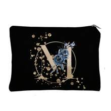1 Pc Cosmetic Bag Makeup Bags Wallet Name Initials A-Z Letter Pattern Toiletry Organizer Pouch Wash Bag Zipper Phone Purse Pencil Pouch Clutch Bag Teacher Gifts Travel Essentials For Women Girl Gift For For Makeup Tools Makeup Brushes Storage Makeup Organizer Make Up Organizer Makeup Storage Makeup Pouch Make Up Pouch