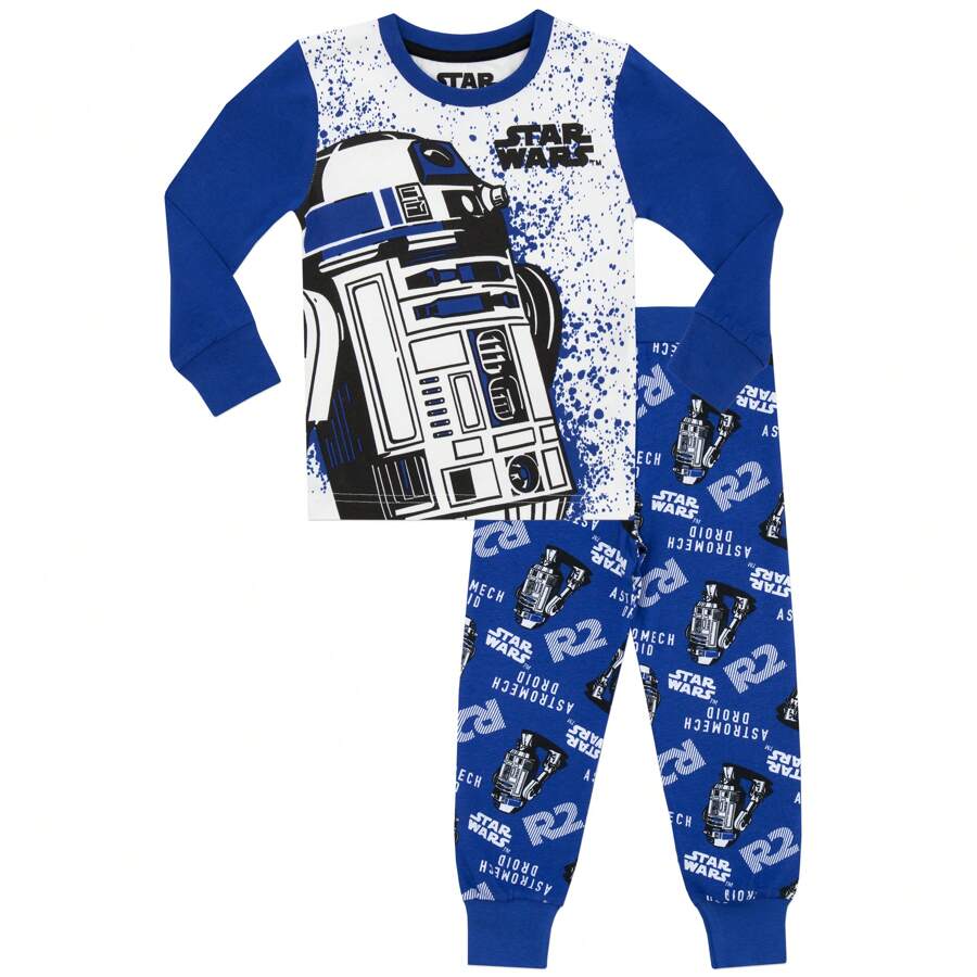 Star Wars Pyjamas | R2-D2 Boys' Long Sleeved Pyjamas |  UK - Blue - View 1