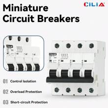 CILIA 1/2/4 pezzi Interruttore automatico 4P 400V 6kA Curva C C10/16/20/25/32/40/63 - Connessione DIN universale per qualsiasi quadro elettrico Uso industriale e residenziale