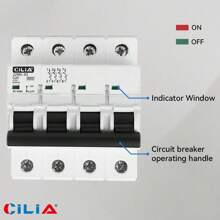 CILIA 1/2/4 pezzi Interruttore automatico 4P 400V 6kA Curva C C10/16/20/25/32/40/63 - Connessione DIN universale per qualsiasi quadro elettrico Uso industriale e residenziale