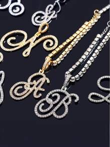 A-Z Hip Hop Stil Buchstaben Anhänger Fußkette, verstellbarer Karabinerverschluss (bis zu 10 Inches), süßer Glücksschmuck für Frauen - perfekt für Sandalen, geeignet für Strand, Urlaub, Hochzeit, Party, Abschlussball, Sommer und Alltagstragen - auch toll als Geschenk zu Feiertagen, Geburtstagen, Valentinstag - Fußkettchen mit kursivem Alphabet - Übersicht 8