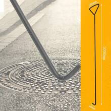 2pcs 100cm (40 Inch) Manhole Hook, Manhole Cover Lifter, Heavy Duty Lifting Hooks, Manhole Cover Hook Lifting Manhole Covers & Storm Drain Cover No Power Connection Needed