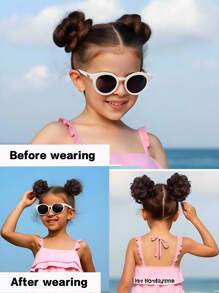 6 英寸儿童凌乱发髻发圈 - 弹性波浪卷发发髻接发，适合女士和女孩