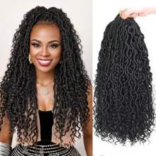 Goddess Faux Locs Crochet Hair 18Inch For Women, Long Goddess Locs Crochet Hair, Boho Style Locs, River Locs Crochet Hair With Curly Ends