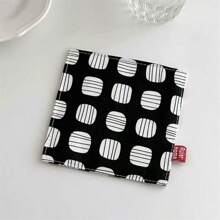 1pc 2-In-1 Square Coaster - Ins Style/Countryside Style, Double-Layered Fabric Insulation Pad, Non-Slip Mat, Decorative Mat, Absorbent Pad, Suitable For Dining Table, Living Room, Bedroom Decor And Use