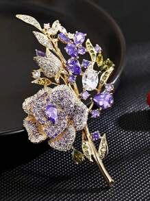 1pc Rose Flower Brooch, Elegant Versatile Dress Accessory For Women