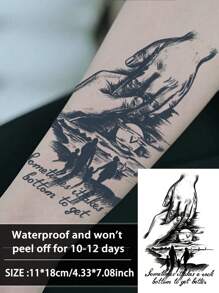 1 pieza Tatuajes temporales de estilo occidental Tatuaje semi-permanente Estilo europeo Impermeable y a prueba de sudor Duran 1-2 semanas Realista Jugo de hierbas Anti-fricción y no reflectante Falsos tatuajes negros para mujeres y hombres Pegatinas de tatuaje para brazo, pecho, pierna, abdomen, cintura, dedo, cuello Arte corporal modernista - Negro - Ver 8