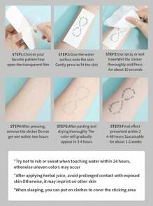 1Pc Klein Patroon Eenvoudige Geometrische Tijdelijke Tatoeages Semi Permanente Tattoo Waterdicht Zweetbestendig Blijft 1-2 Weken Realistisch Kruidensap Anti-Wrijving Niet-Reflecterend Nep Zwarte Nep Tatoeages Voor Vrouwen En Mannen Tattoo Stickers Voor Arm, Borst, Been, Buik, Taille, Vinger, Nek Modernistische Body Art