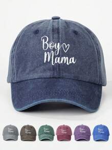 1 Stück Outdoor bestickte "Junge liebt Mama" verstellbare Baseballkappe, Sonnenschutz Lässig Hut geeignet für Frühling, Herbst, Reisen, Strand, Herren, Damen, Jugendliche, Valentinstag, Y2K Stil