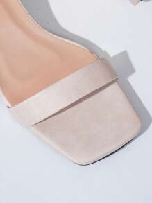 1 Pair French Style Pointed Toe Chunky Heel Mary Jane Girl Flats, Low Heel Dressy Buckle Slip-On Pumps