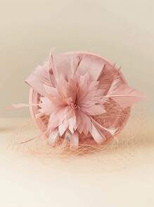 قبعة مصغرة والبصيرة 1 قطعة بريشة وبرقع للحفلات والحفلات الشاي وسباقات كنتاكي والعرس، قبعة صغيرة